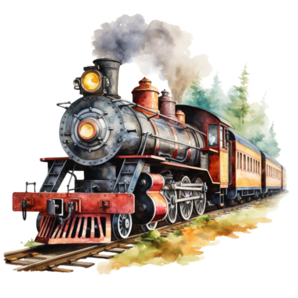 Steam Engine Train Fabric Panel 19