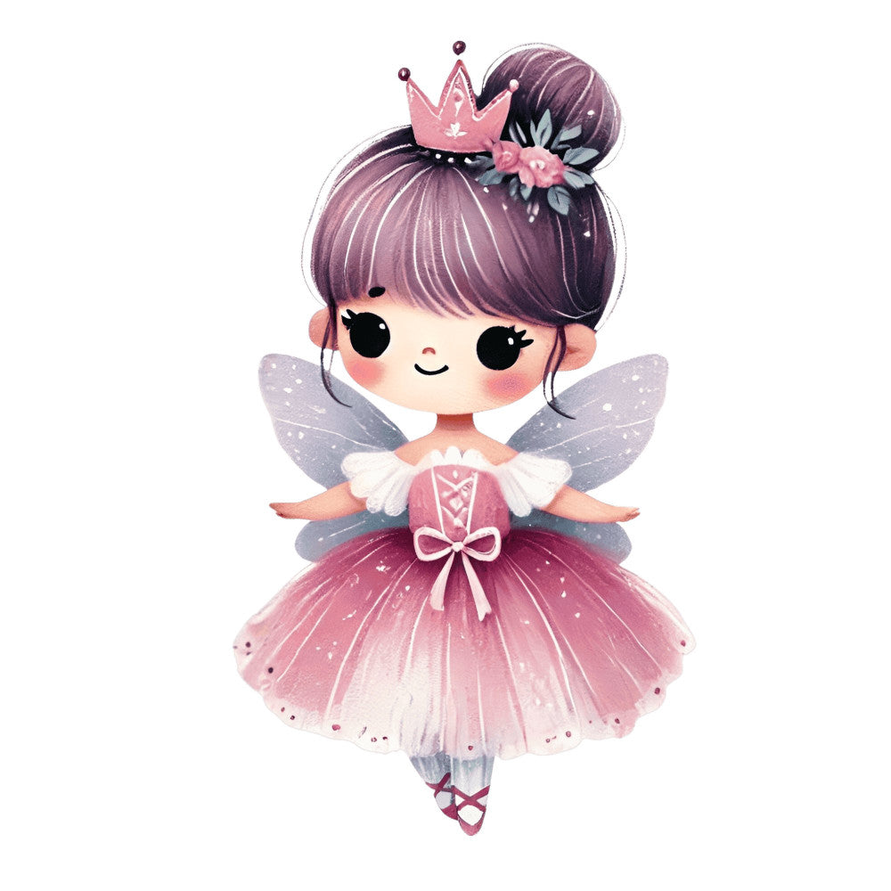 mauve, dusty rose, blush pink, purple, lavender, fairy, princess, crown, tutu, ballet, whimsical, magical, fantasy, enchanted, sparkly, glittery, flowers, floral, wings, fairy wings, girl, cute, sweet, elegant, magical theme, children's, kids, dreamy, storybook, fairytale