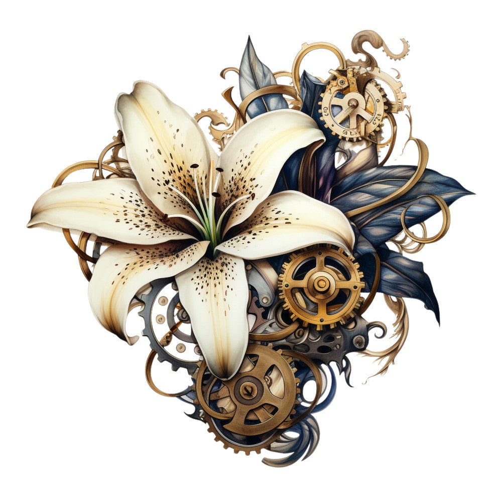 Floral Steampunk Fabric Panel 18
