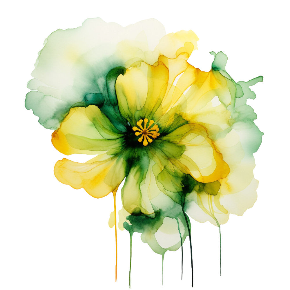 Alcohol Ink Flower Fabric Panel 18