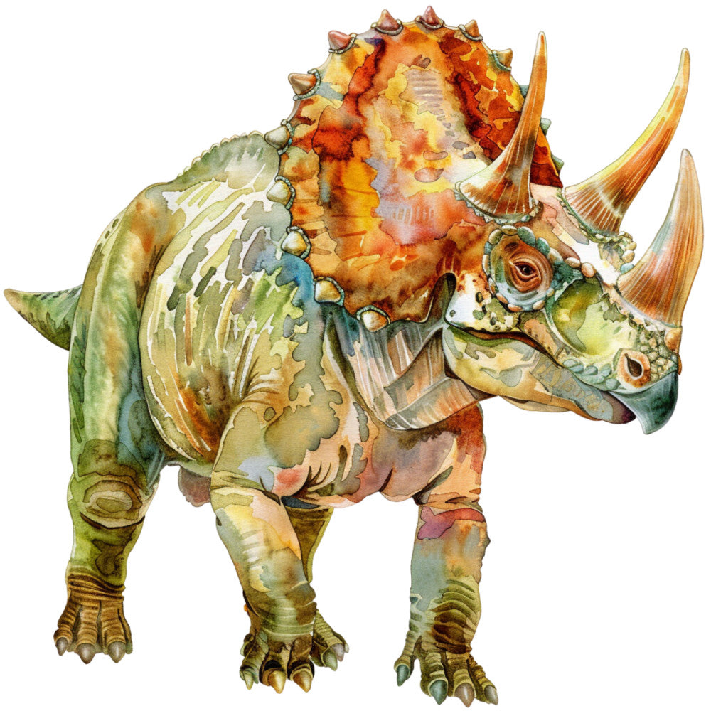 Watercolor Dinosaurs Fabric Panel 18