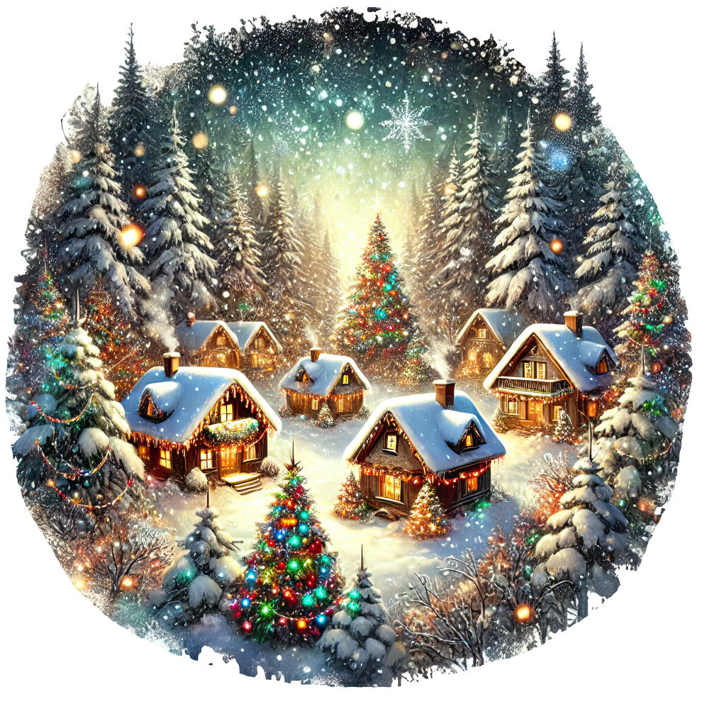 Christmas Villages Fabric Panel 87