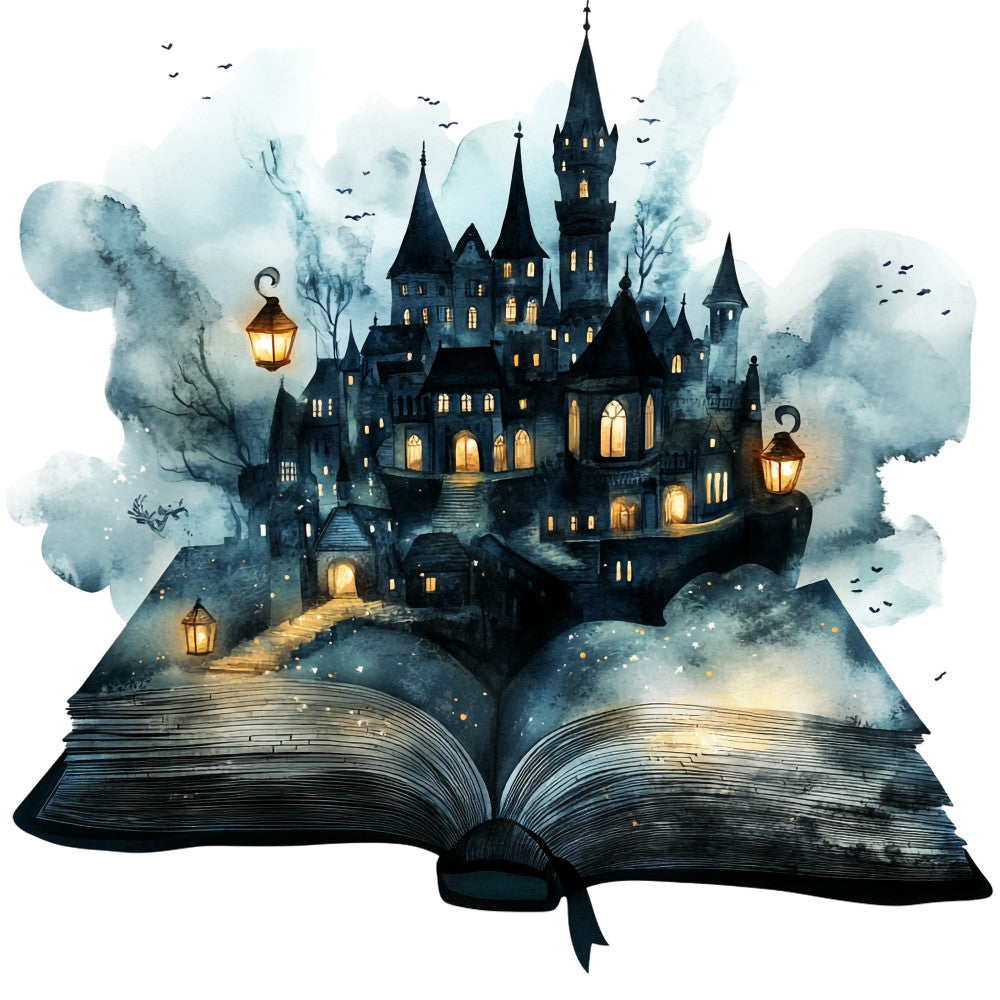 Halloween Books Fabric Panel 13