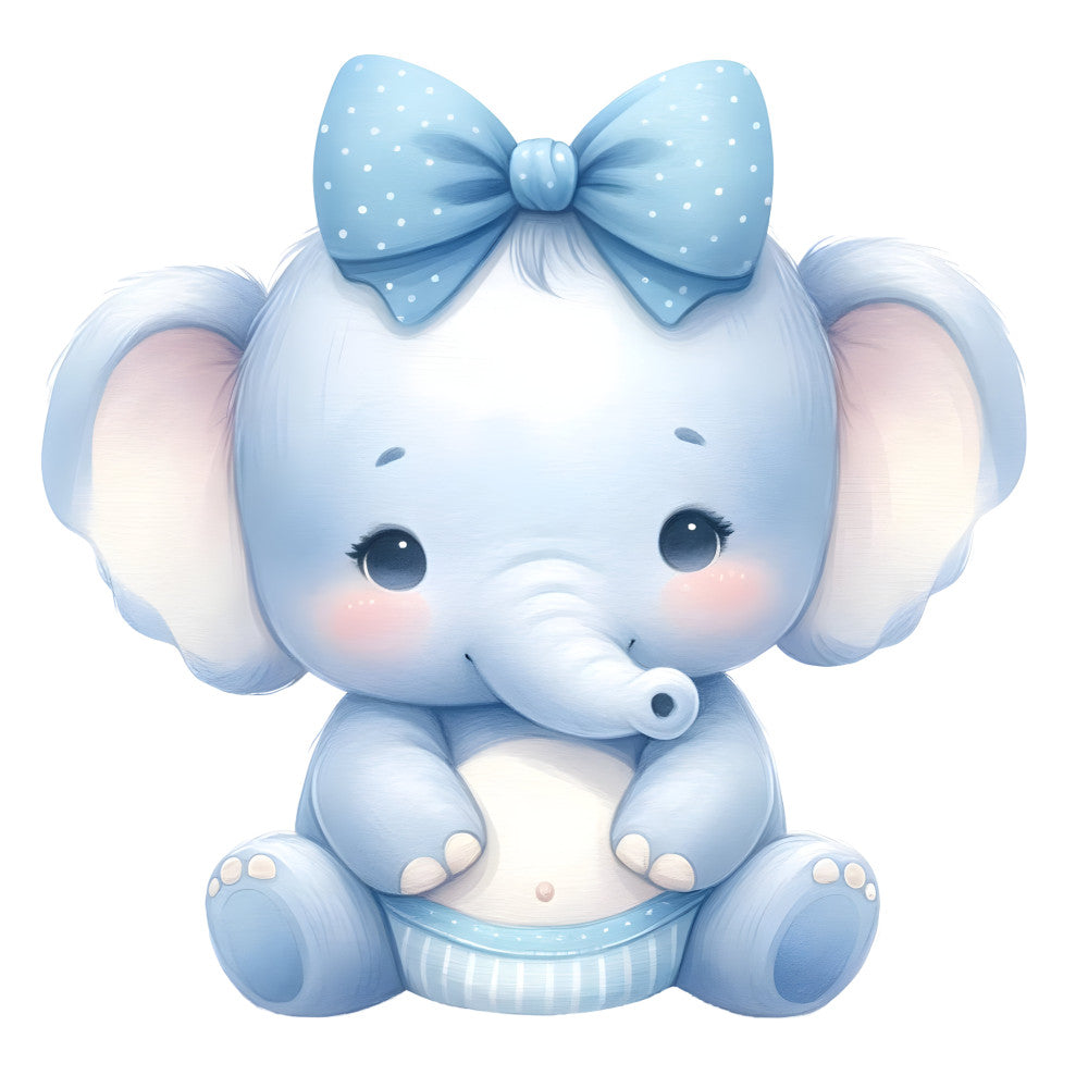 Baby Boy Elephant Fabric Panel 4