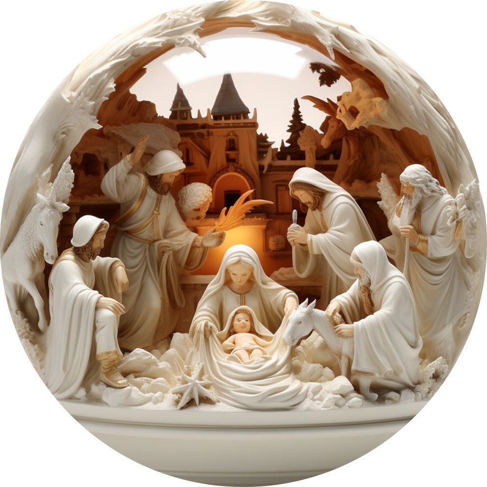 Nativity Christmas Ornaments Fabric Panel 15