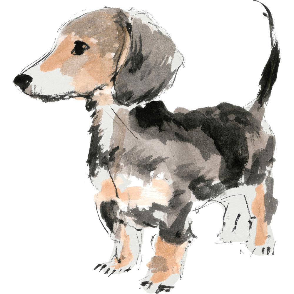 Handdrawn Doodle Dog Fabric Panel 6