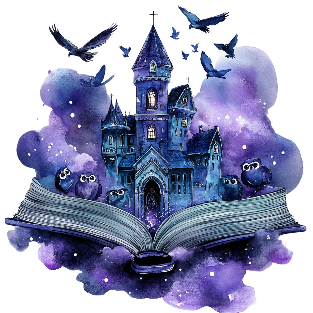 Halloween Books Fabric Panel 4