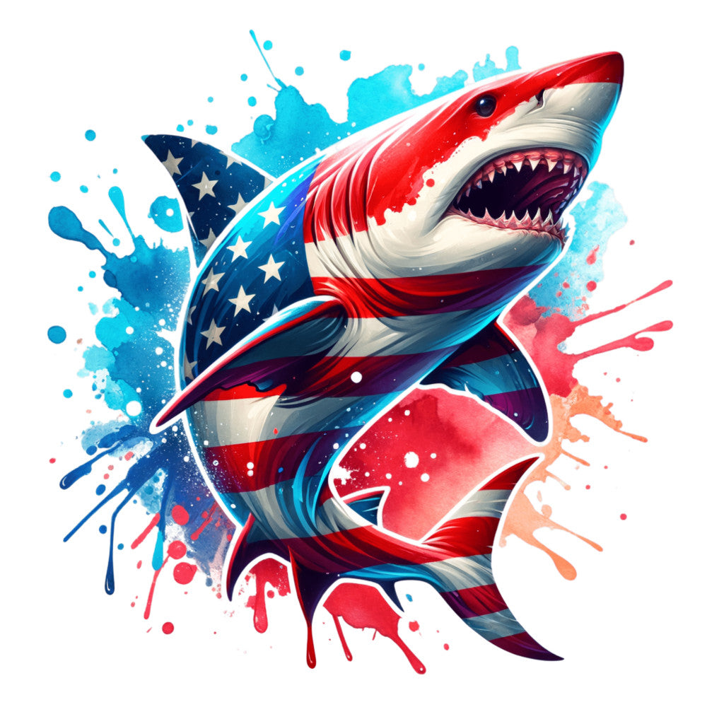 American Flag Animal Fabric Panel 7