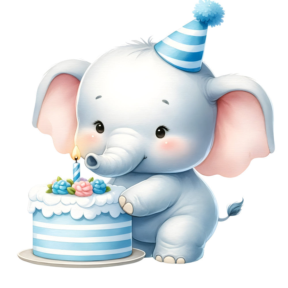 Baby Boy Elephant Fabric Panel 43