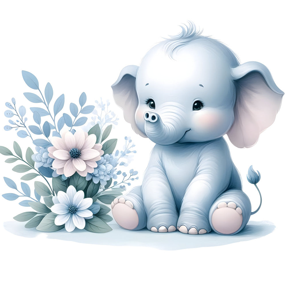 Baby Boy Elephant Fabric Panel 8