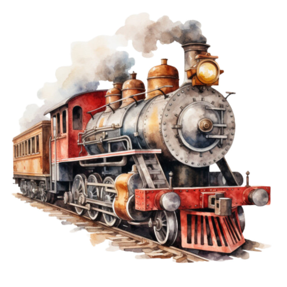 Steam Engine Train Fabric Panel 4