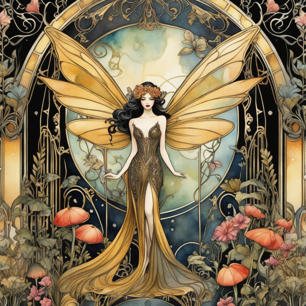 Art Nouveau Fairies Fabric Panel 10