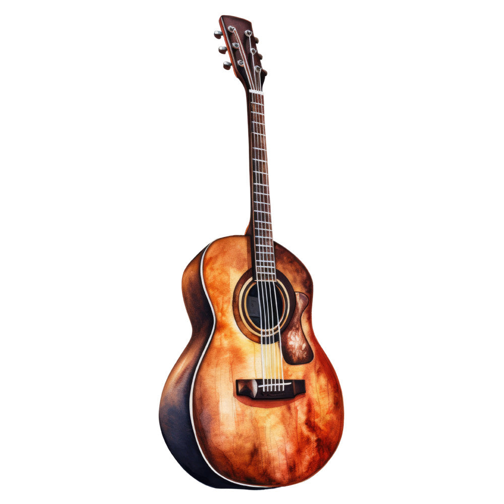 Watercolor Acoustic Guitars Fabric Panel 2