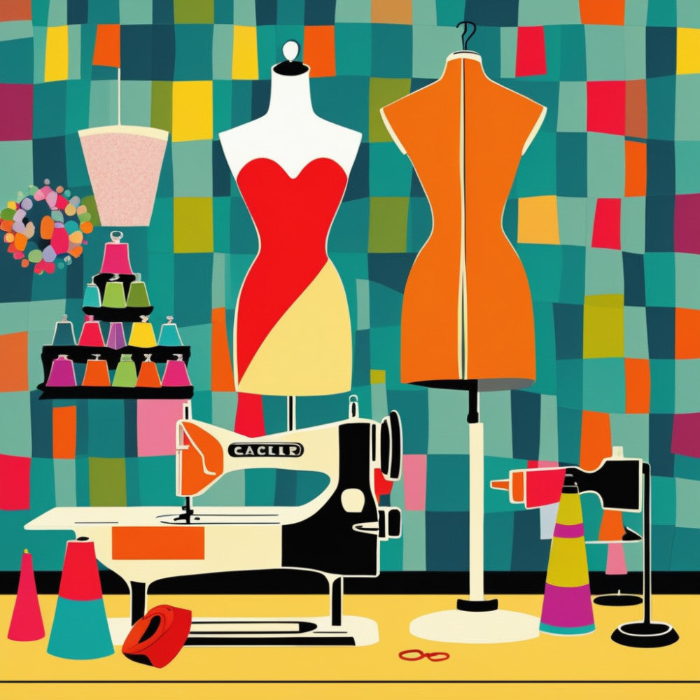 Retro Sewing Fabric Panel 9