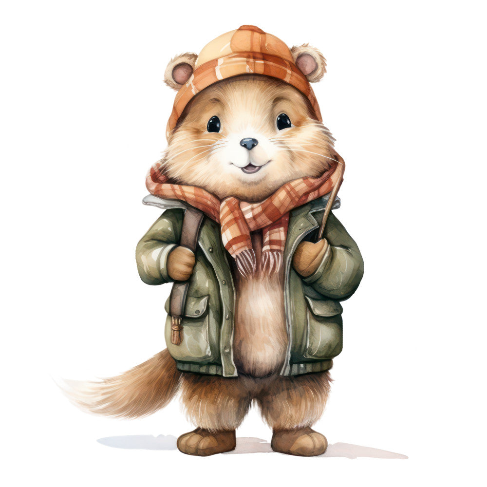 Woodland Animals in Clothes Fabric Panel 8