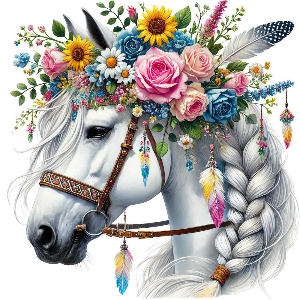 Boho Horses Fabric Panel 25