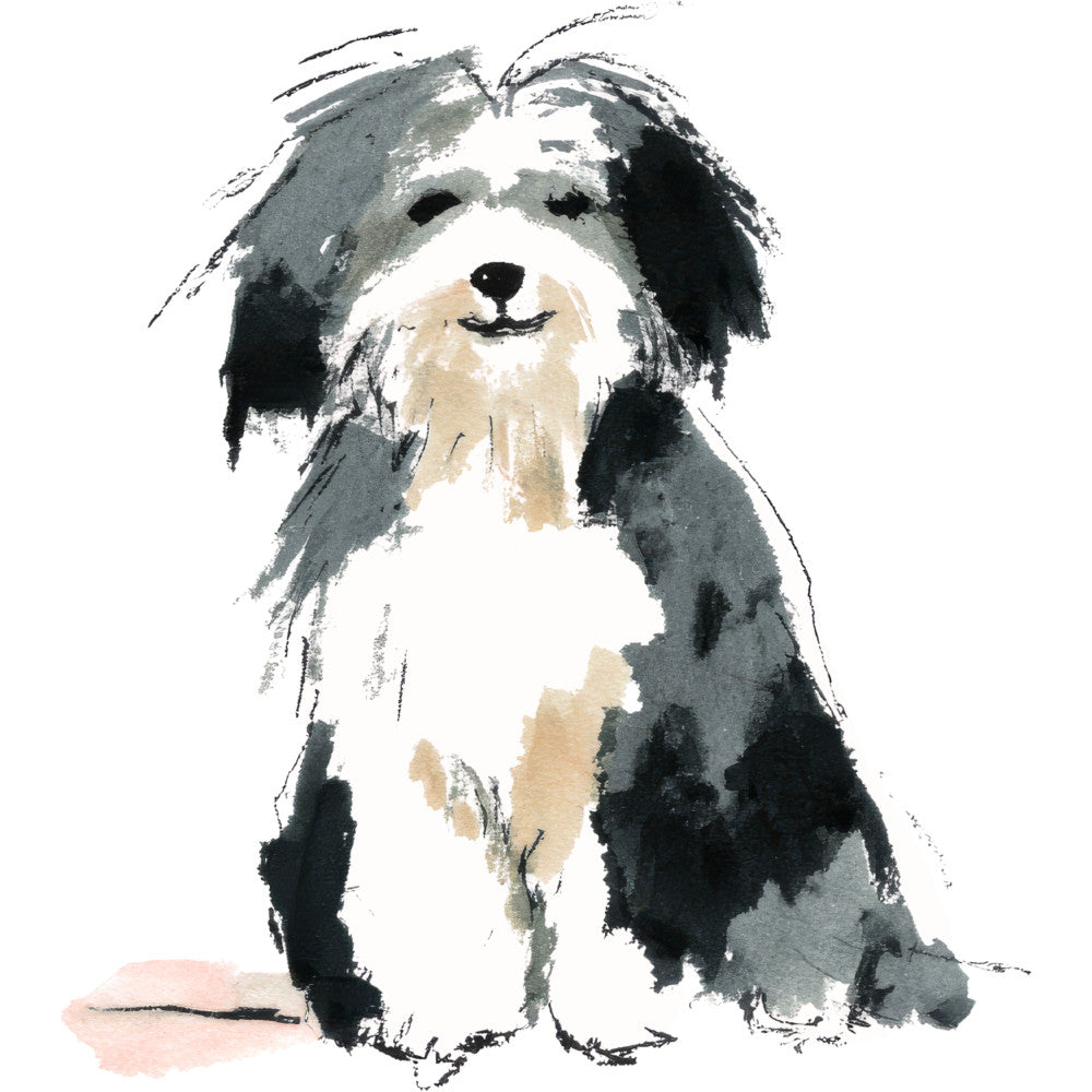 Handdrawn Doodle Dog Fabric Panel 26