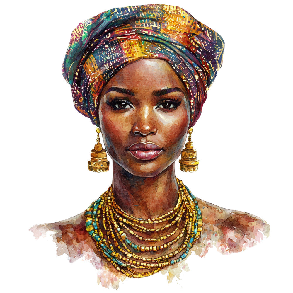 Watercolor Africa Fabric Panel 16