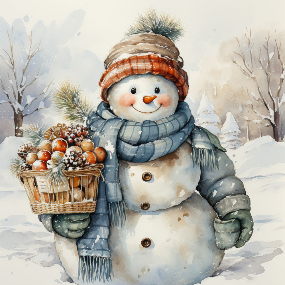 Classic Snowman Fabric Panel 72