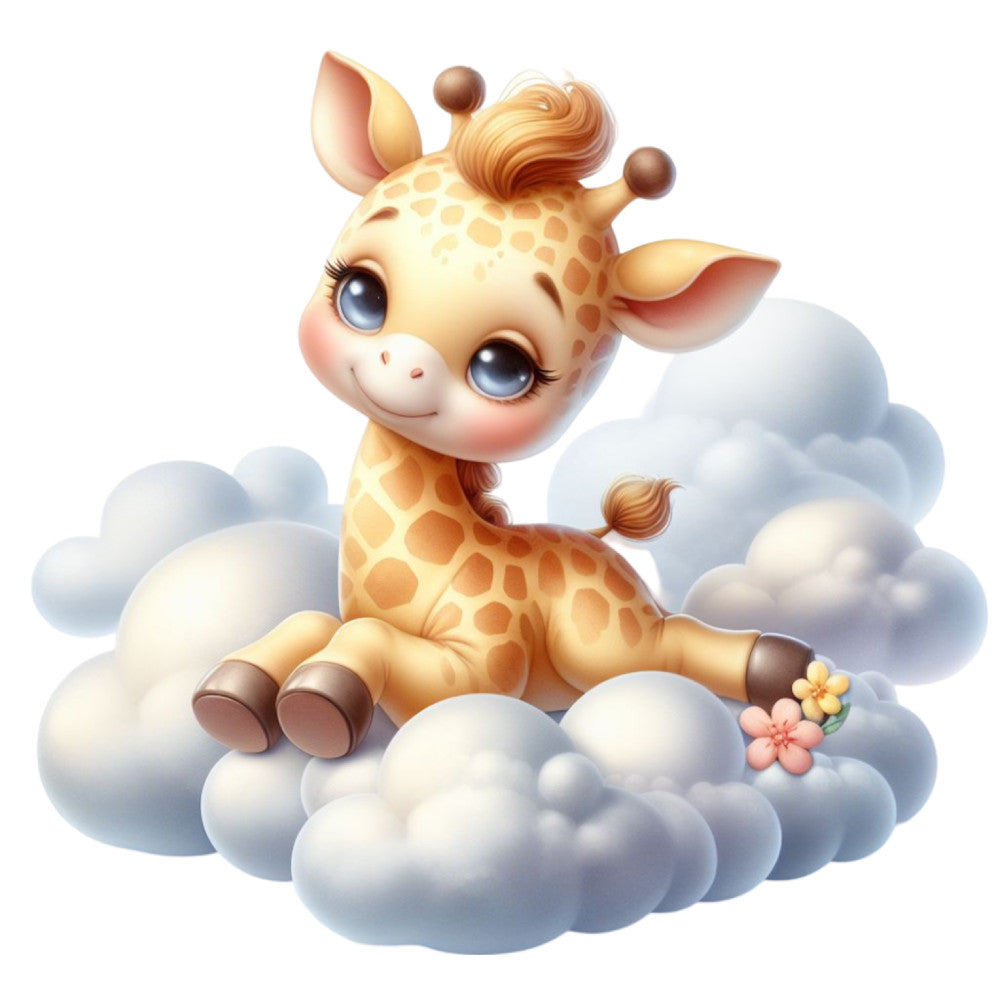 Cute Baby Giraffe Fabric Panel 8