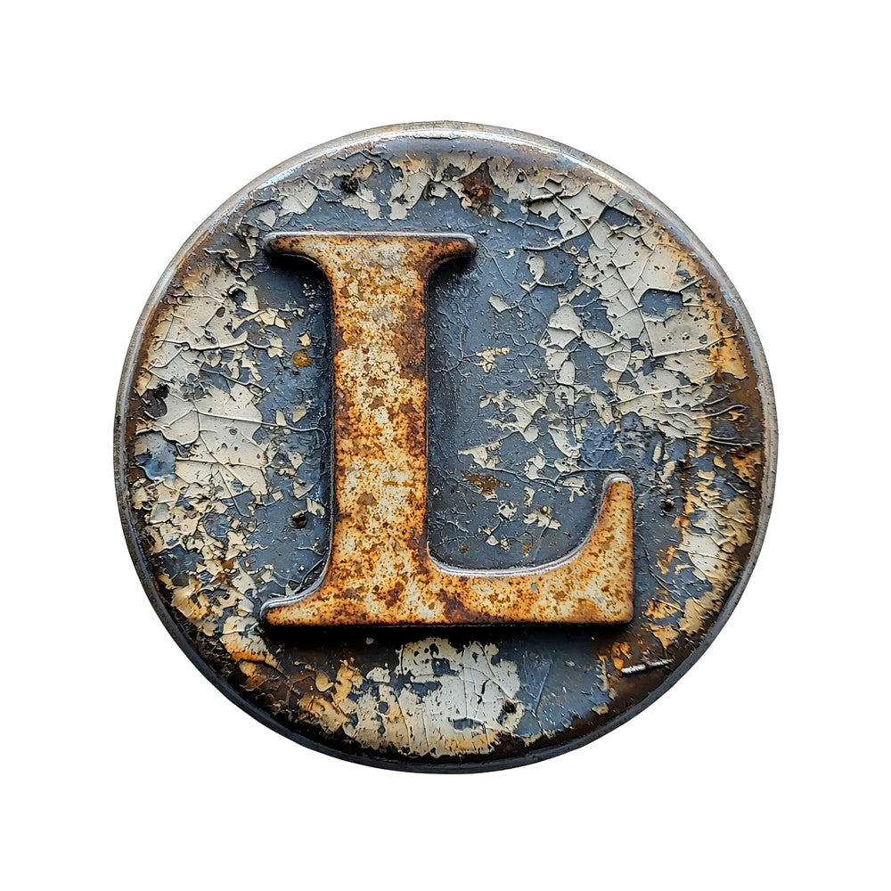 Antique Metal Alphabet Fabric Panel 16