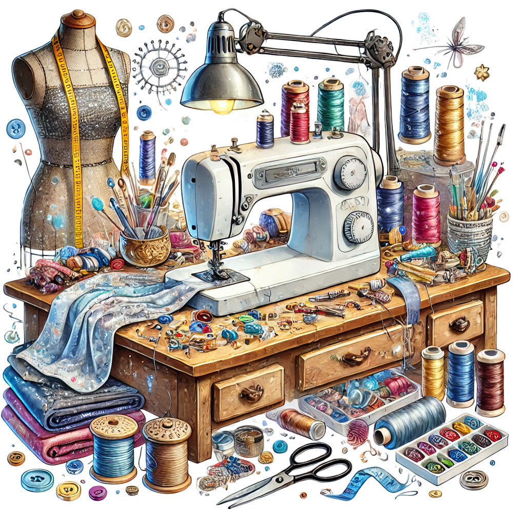 Sewing Scenes Fabric Panel 28