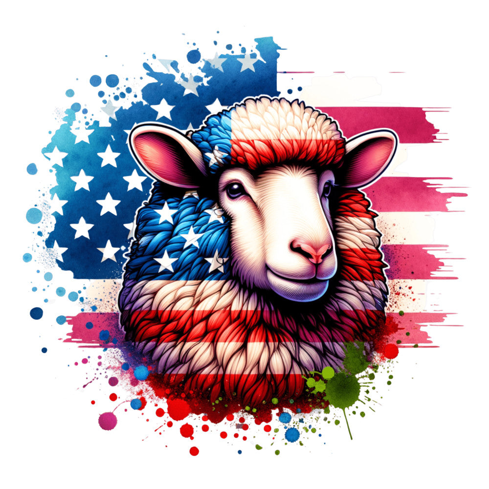 American Flag Animal Fabric Panel 4