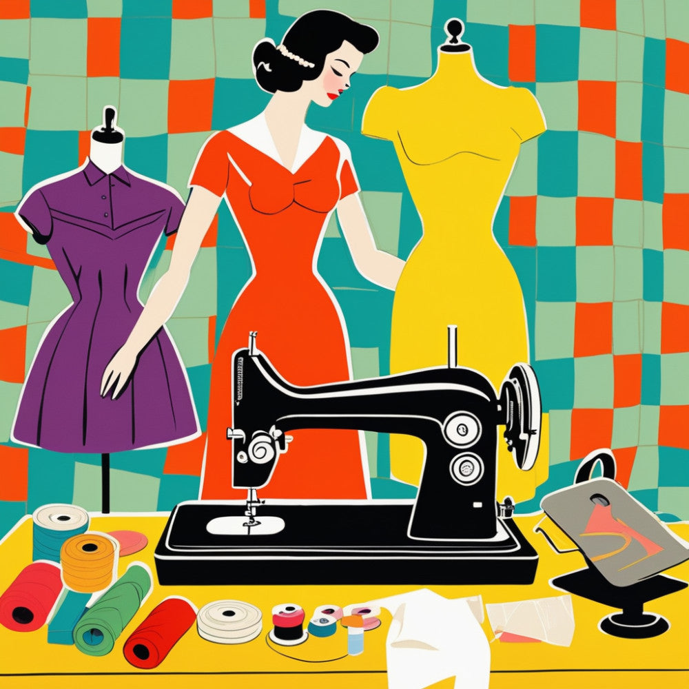 Retro Sewing Fabric Panel 8