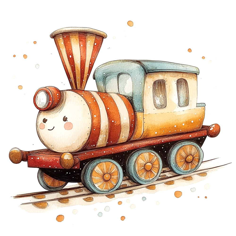 Cute Trains Fabric Panel 7