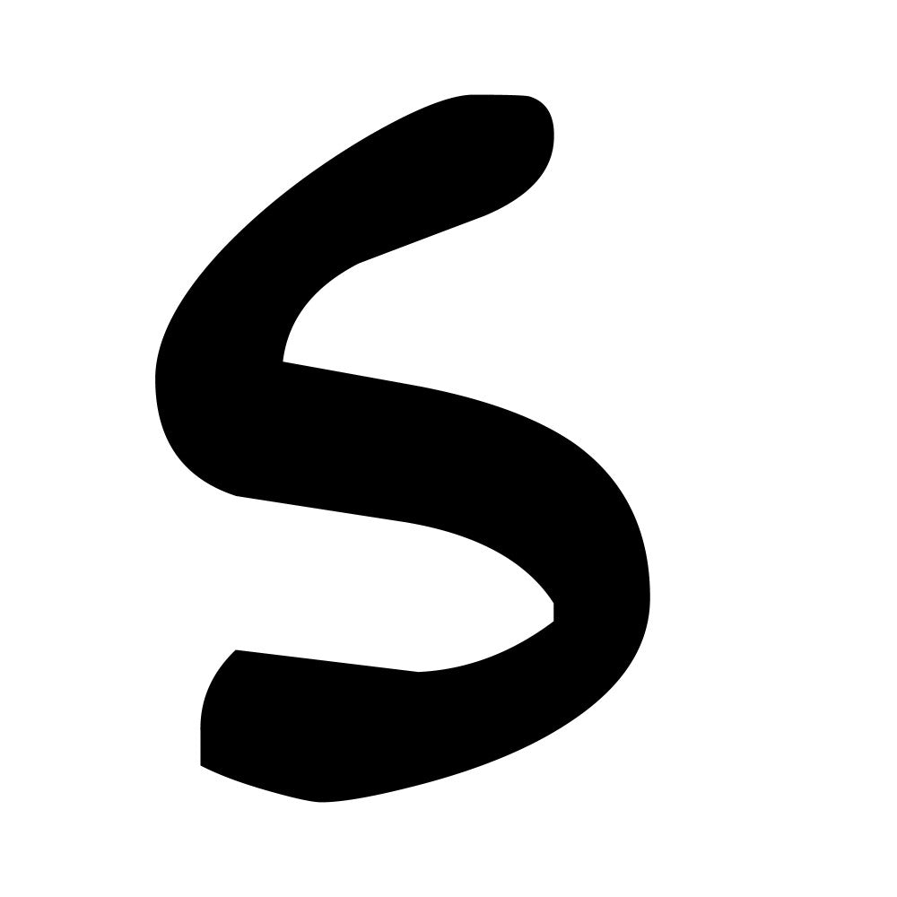 black, white, curved letter, minimalist design, modern font, simple graphics, monochrome, clean lines, fabric panel, quilting cotton, contemporary style, geometric shape, stark contrast, sleek appearance, crafting material