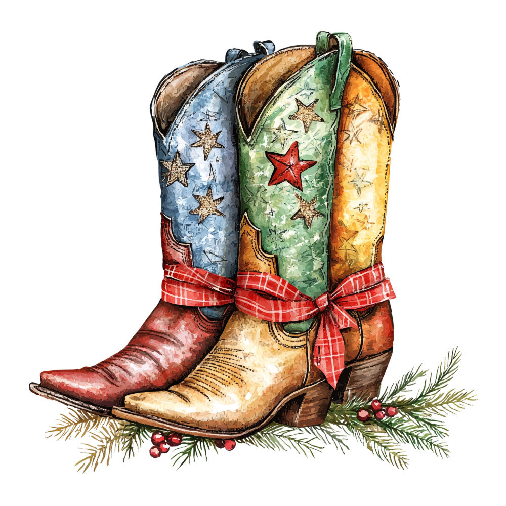 Cowboy Christmas Fabric Panel 4