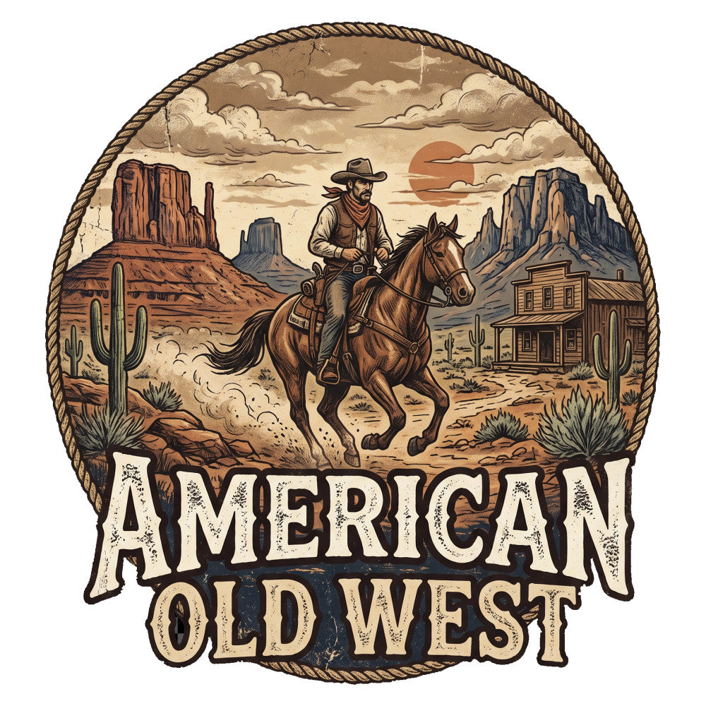 western, old west, cowboy, horse, desert, southwestern, saddle, saloon, monument valley, cacti, buttes, sunset, rustic, vintage, americana, brown, tan, cream, rust, terracotta, rope border, retro, country, landscape, wild west, outlaw, frontier, heritage, traditional, boots and hat