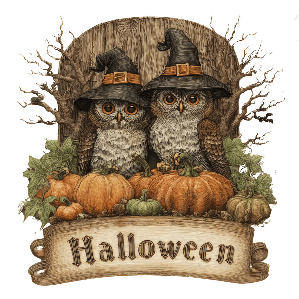 Halloween Owl Ornament Fabric Panel 11