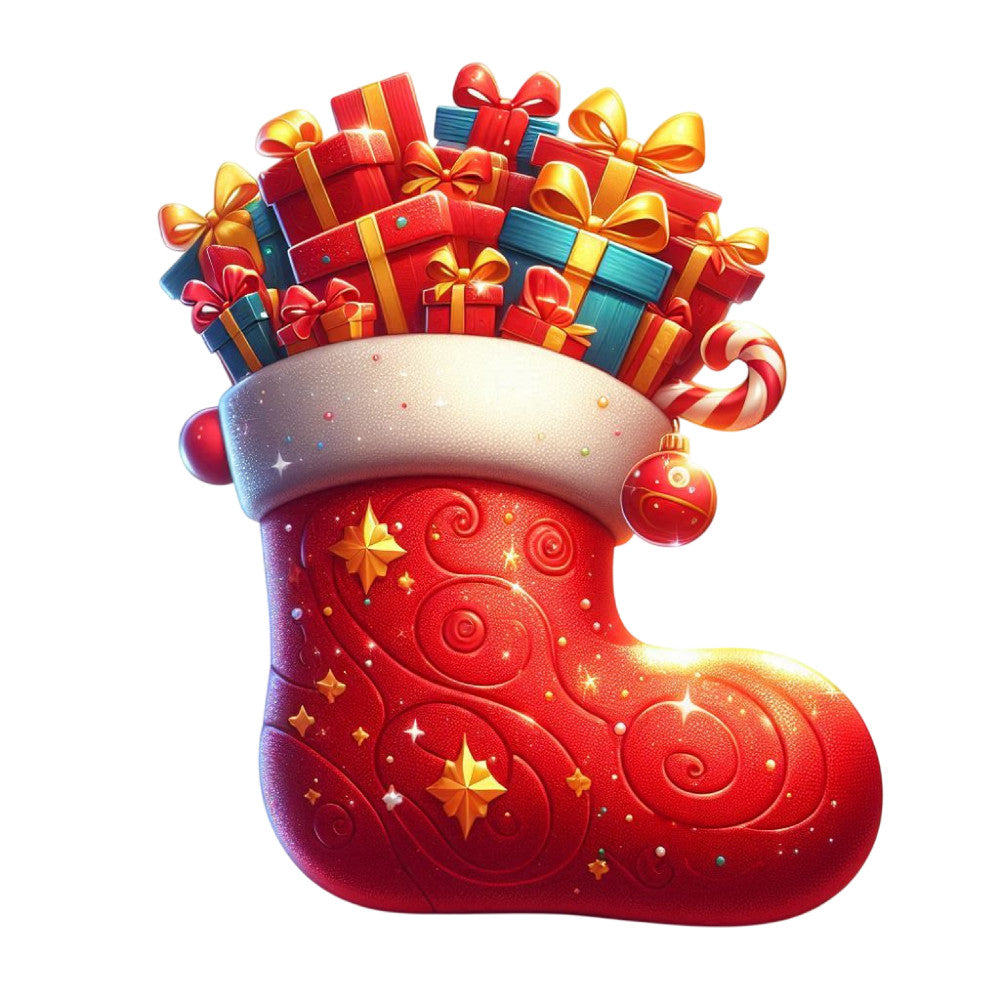Cartoon Christmas Stockings Fabric Panel 14