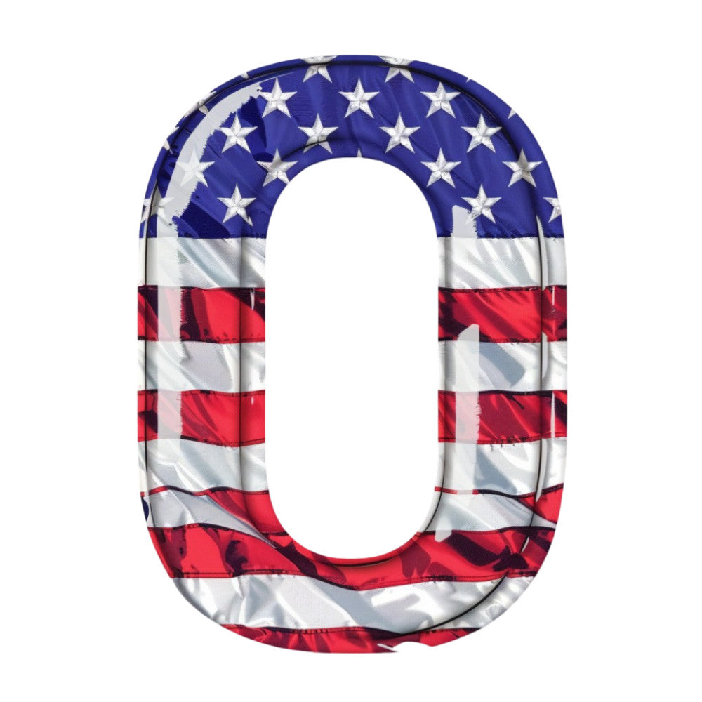 Grunge American Flag Alphabet Fabric Panel 22