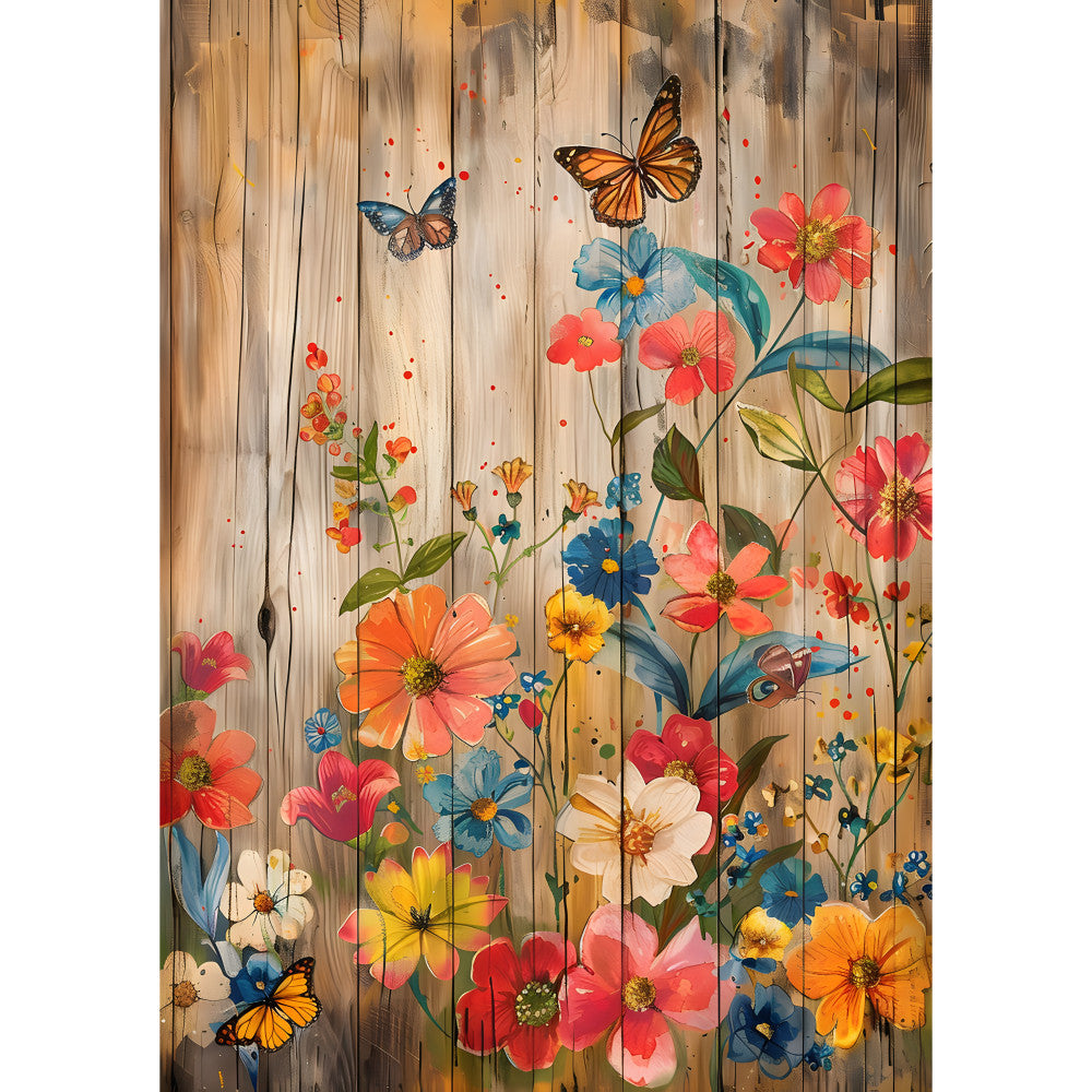 Rustic Butterfly Wall Art Fabric Panel 3