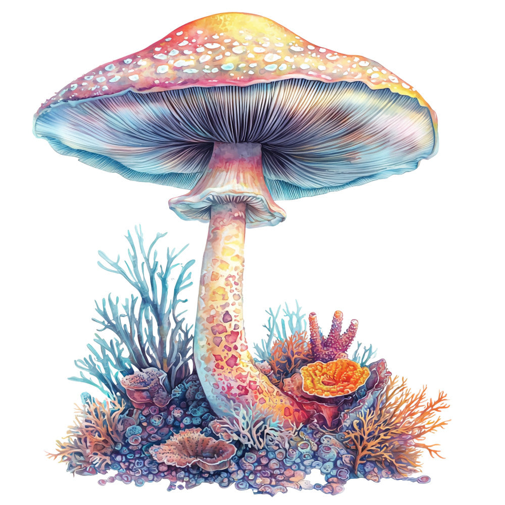 Underwater Mushrooms Fabric Panel 7