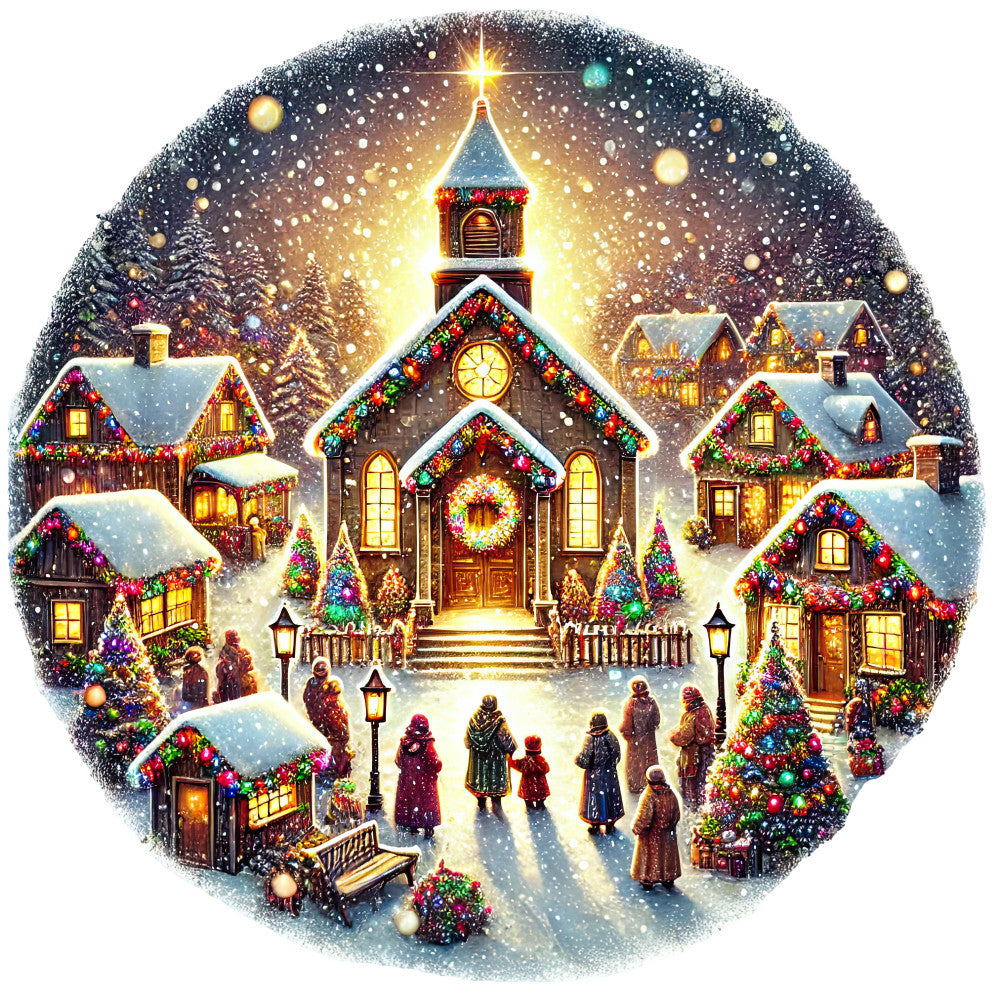 Christmas Villages Fabric Panel 37