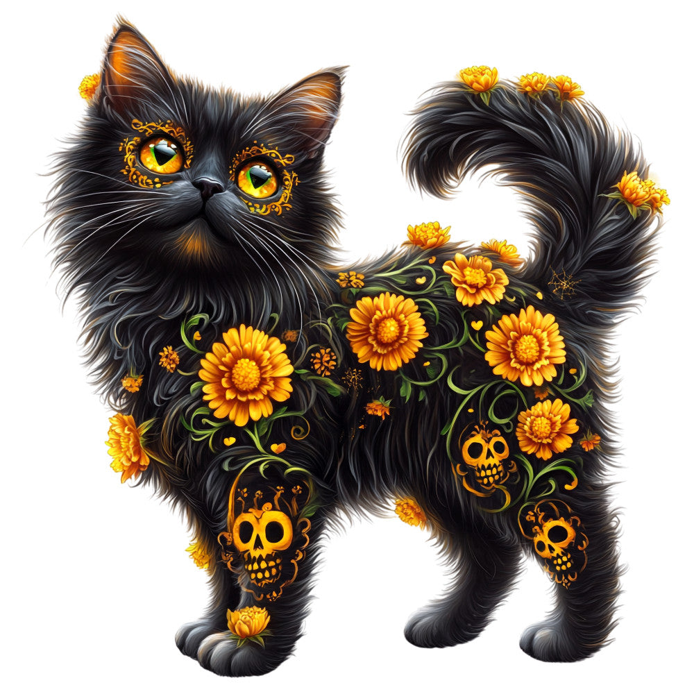 Cats de Los Muertos Fabric Panel 1