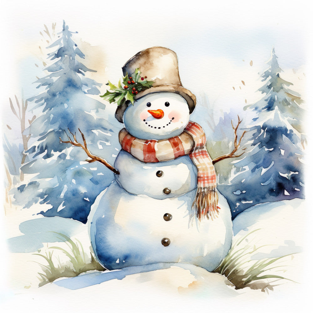 Charming Snowmen Fabric Panel 2