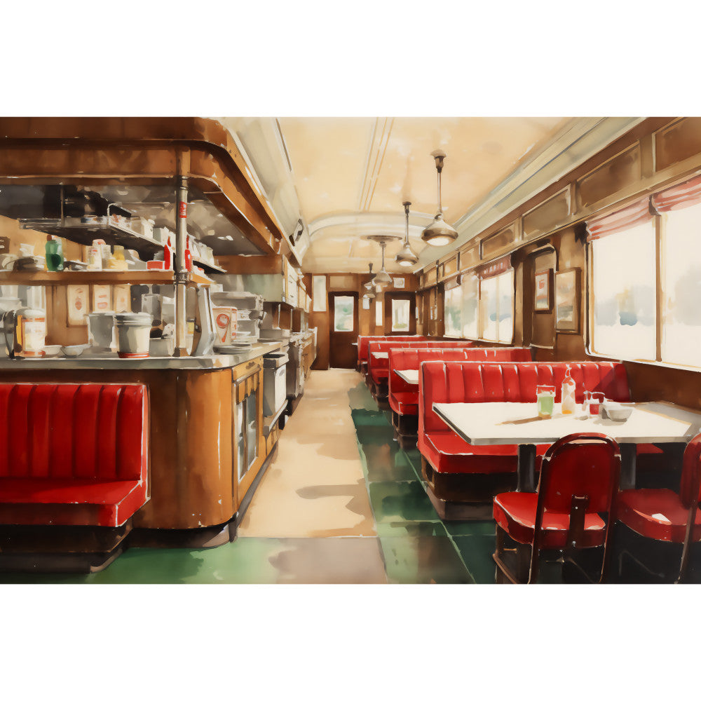 Retro Diner Fabric Panel 1