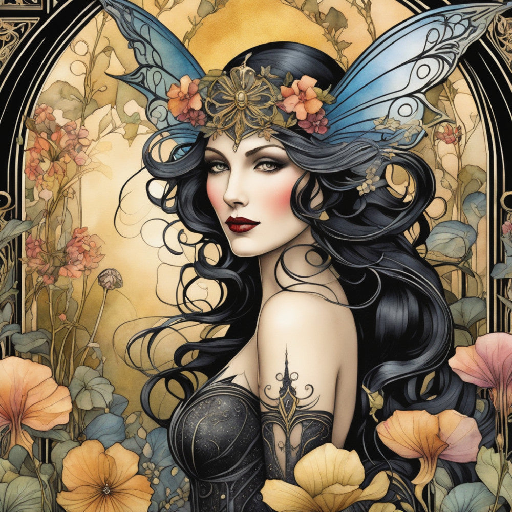 Art Nouveau Fairies Fabric Panel 9