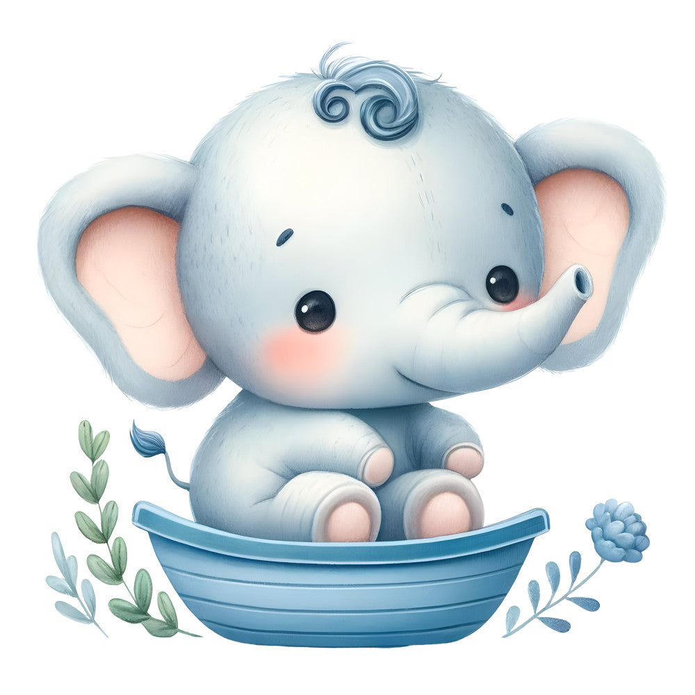 Baby Boy Elephant Fabric Panel 1