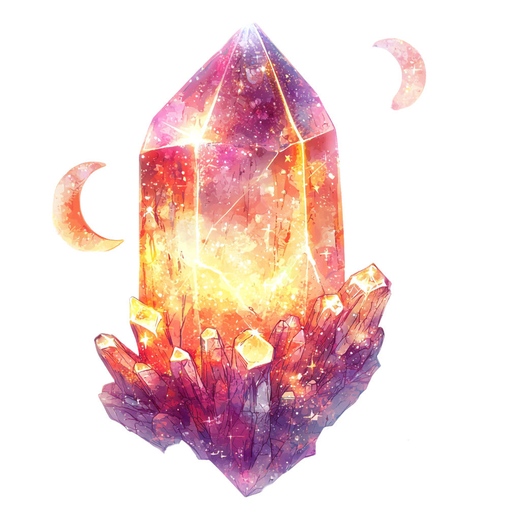 Fire Moon Crystals Fabric Panel 10