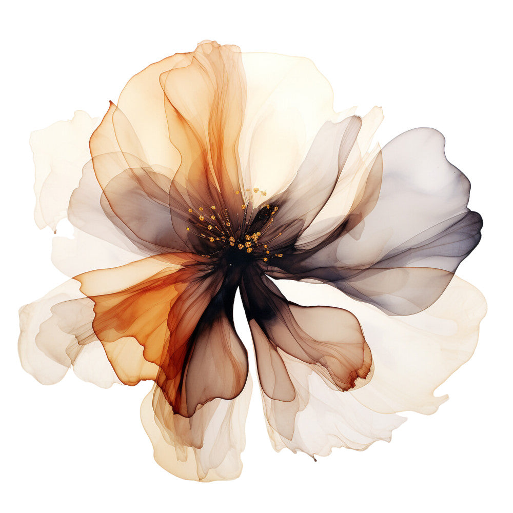 Alcohol Ink Flower Fabric Panel 5