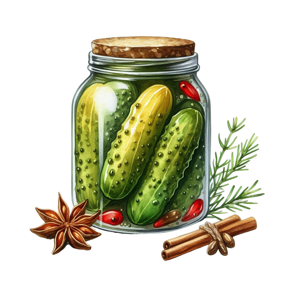 Pickle in a Glass Jar Fabric Panel 13