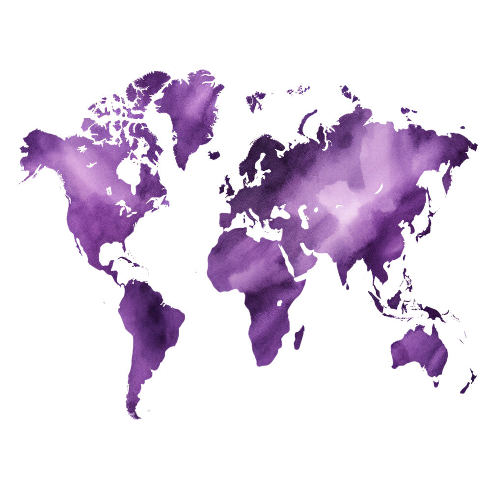 Colorful World Map Fabric Panel 18