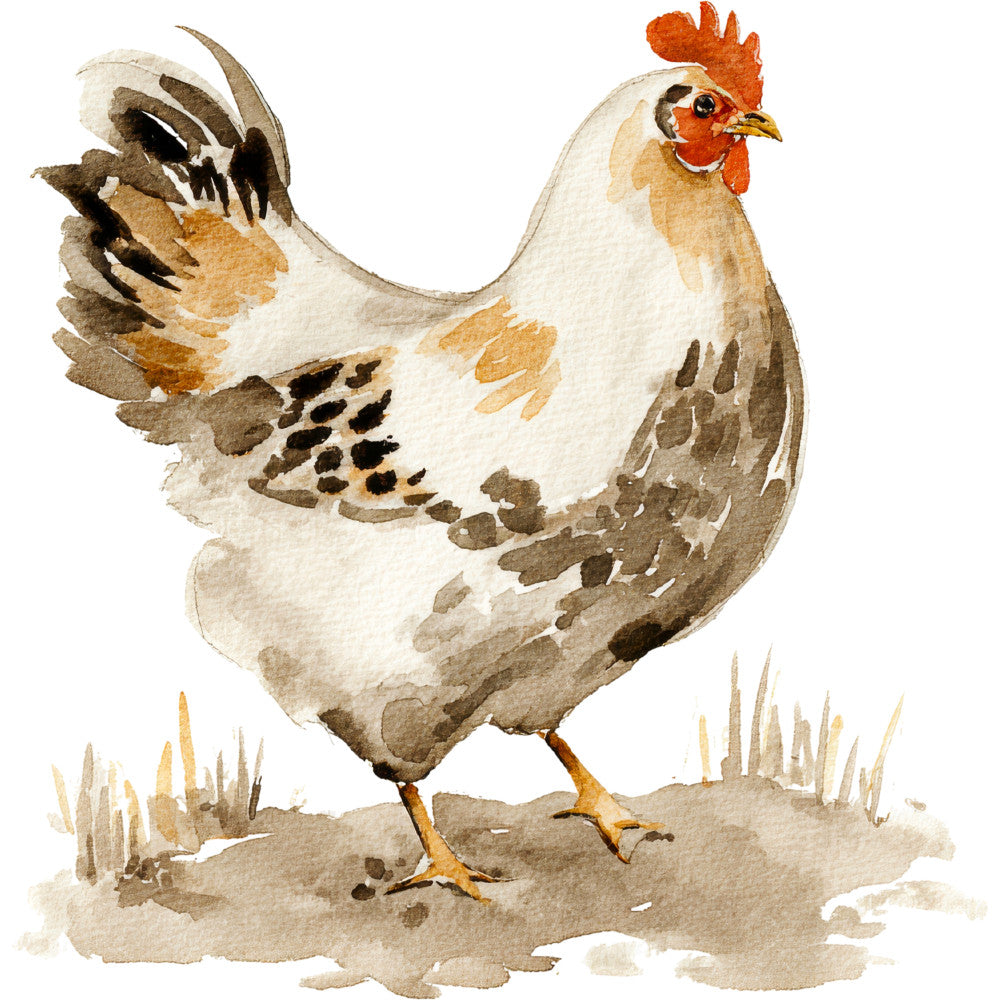 Rustic Barnyard Birds Fabric Panel 12