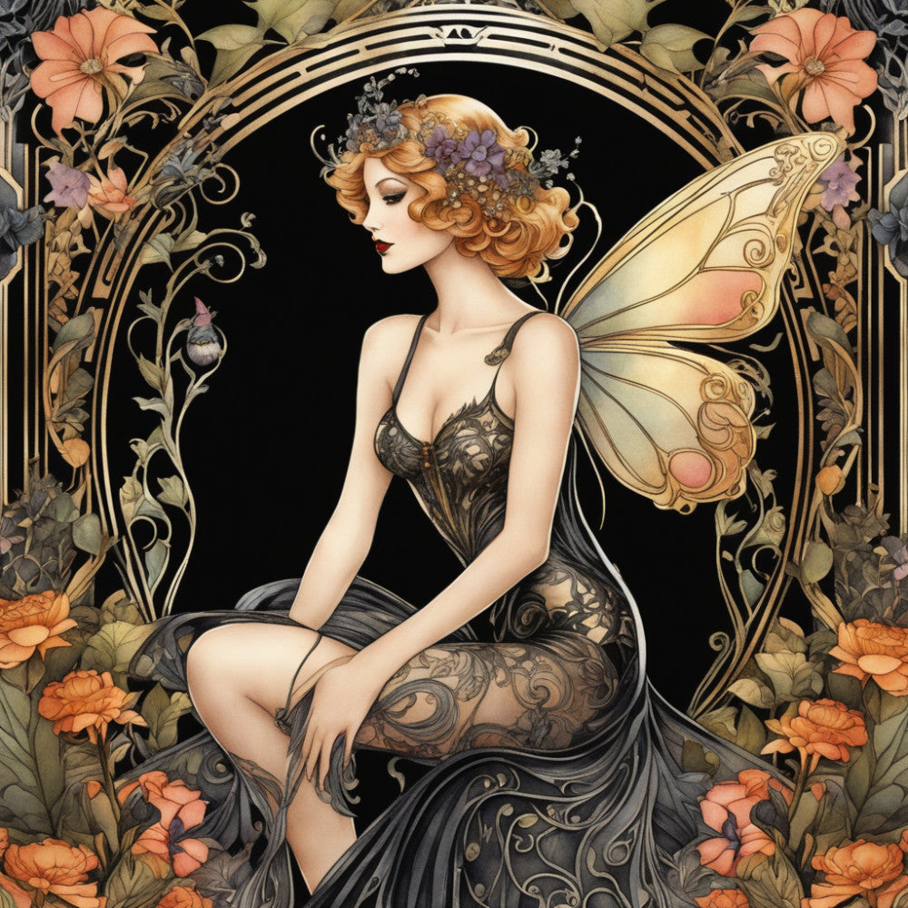 Art Nouveau Fairies Fabric Panel 20