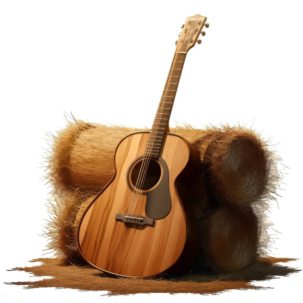 acoustic guitar, music, musical instrument, animals, bear, wildlife, nature, brown, tan, beige, golden brown, cream, rustic, whimsical, folk, americana, country, vintage, bohemian, forest, woodland, music lover, musician, artistic, creative, wall hanging, home decor, novelty, playful